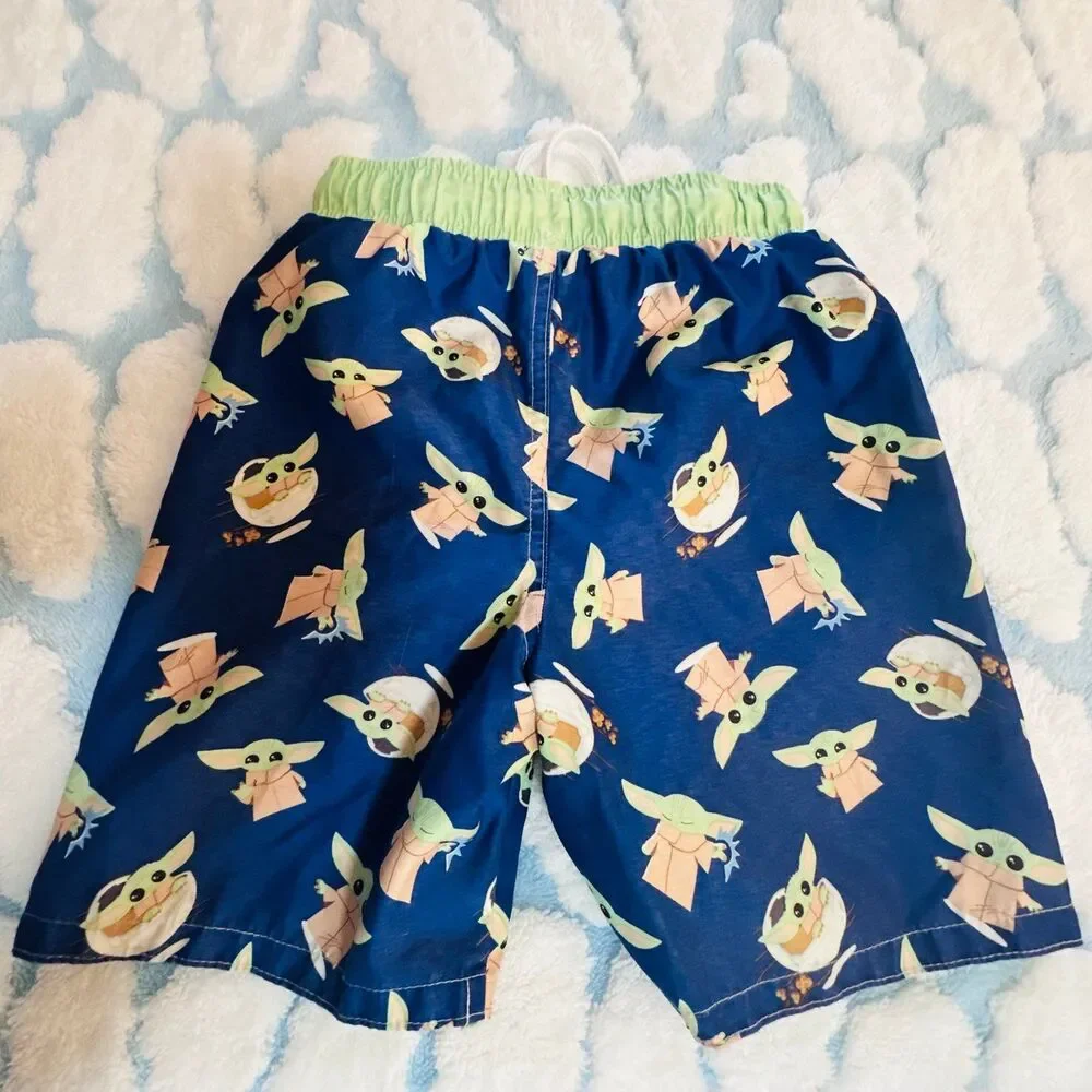 Baby Yoda Swim Trunks Rash Guard Swimsuit Size 6